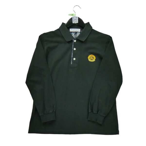 Polo manches longues femme noir Burberry Col Polo