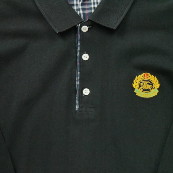 Polo manches longues femme noir Burberry Col Polo