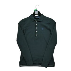 Polo manches longues femme noir Polo Ralph Lauren Col Polo