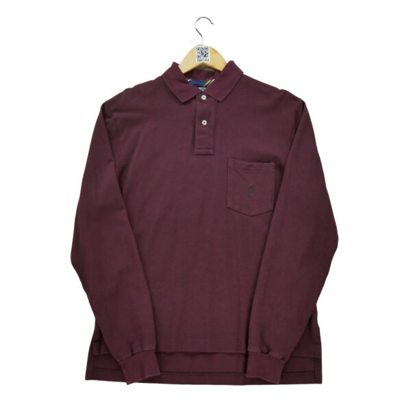Polo manches longues homme bordeaux Polo Ralph Lauren Col Polo