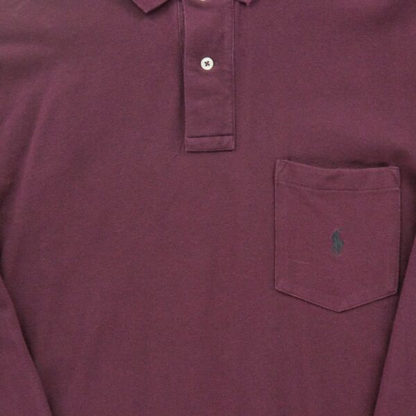 Polo manches longues homme bordeaux Polo Ralph Lauren Col Polo