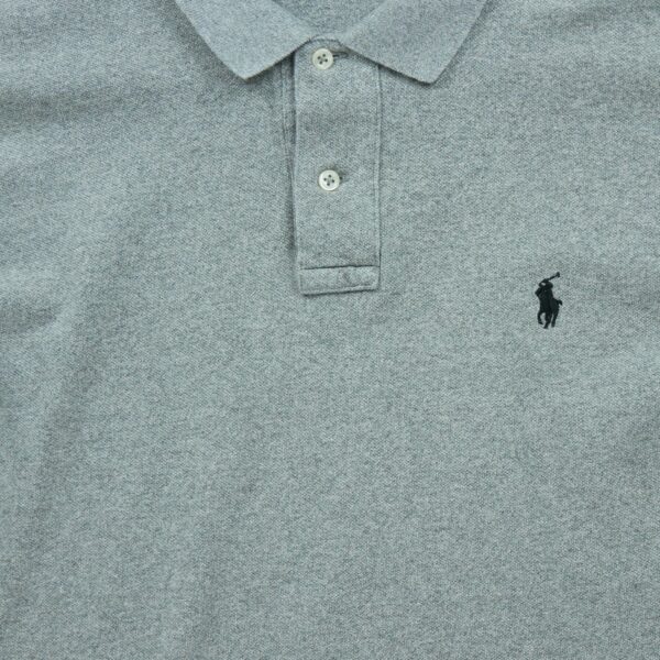 Polo manches longues homme gris Polo Ralph Lauren Motif chine Col Polo