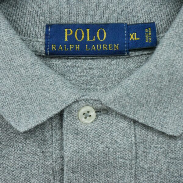 Polo manches longues homme gris Polo Ralph Lauren Motif chine Col Polo