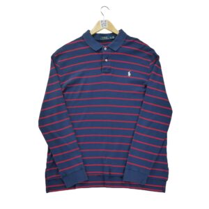 Polo manches longues homme marine Polo Ralph Lauren Motif a rayures Col Polo
