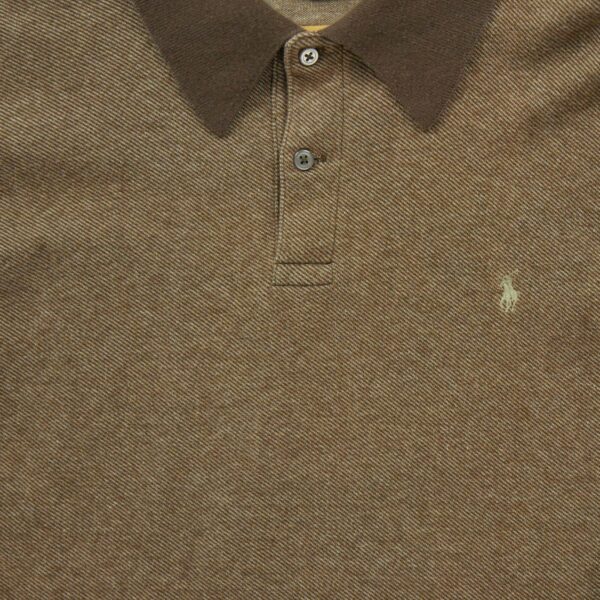 Polo manches longues homme marron Polo Ralph Lauren Motif a motifs Col Polo