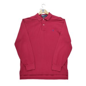 Polo manches longues homme rouge Polo Ralph Lauren Col Polo