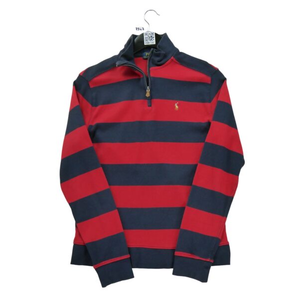 Pull enfant manches longues rouge Polo Ralph Lauren Motif a rayures Col Montant