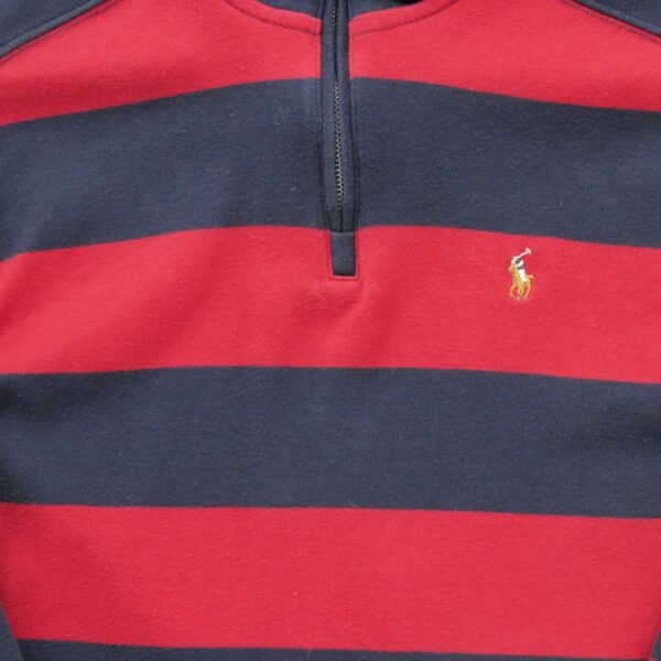 Pull enfant manches longues rouge Polo Ralph Lauren Motif a rayures Col Montant