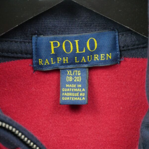 Pull enfant manches longues rouge Polo Ralph Lauren Motif a rayures Col Montant