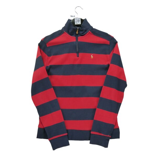 Pull enfant manches longues rouge Polo Ralph Lauren Motif a rayures Col Montant