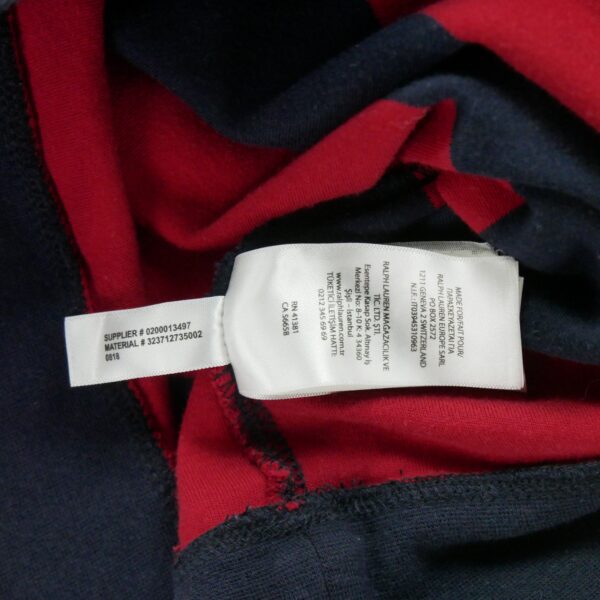 Pull enfant manches longues rouge Polo Ralph Lauren Motif a rayures Col Montant