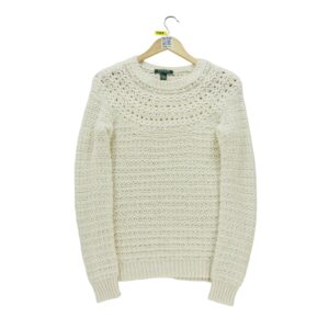 Pull femme manches longues beige Polo Ralph Lauren Col Rond