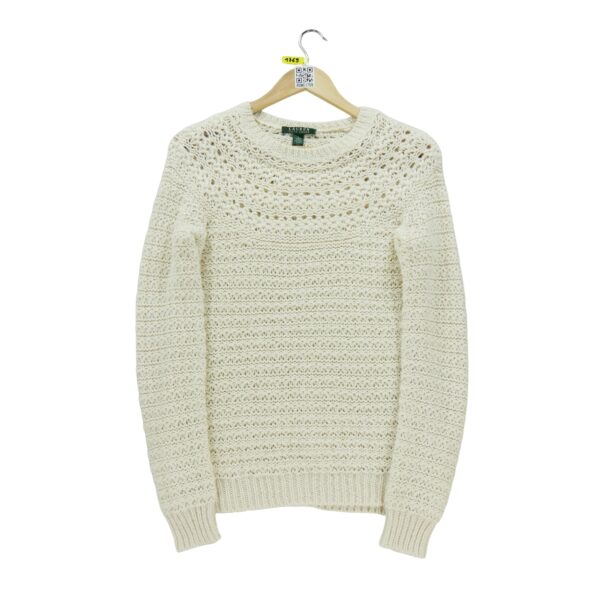 Pull femme manches longues beige Polo Ralph Lauren Col Rond