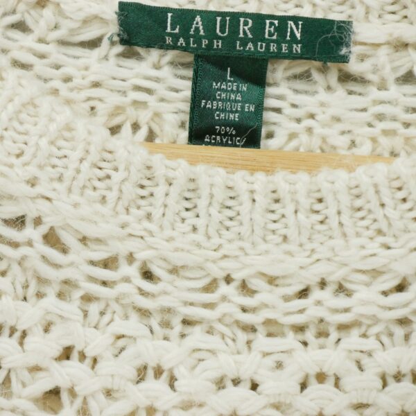 Pull femme manches longues beige Polo Ralph Lauren Col Rond