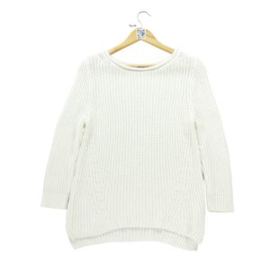 Pull femme manches longues blanc Polo Ralph Lauren Col Rond