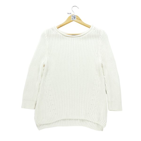 Pull femme manches longues blanc Polo Ralph Lauren Col Rond