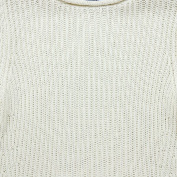 Pull femme manches longues blanc Polo Ralph Lauren Col Rond