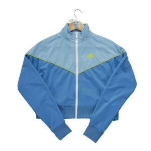 Pull femme manches longues bleu Nike Col Montant