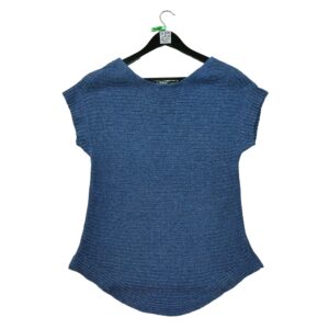 Pull femme sans manches bleu Polo Ralph Lauren Motif chine Col Rond