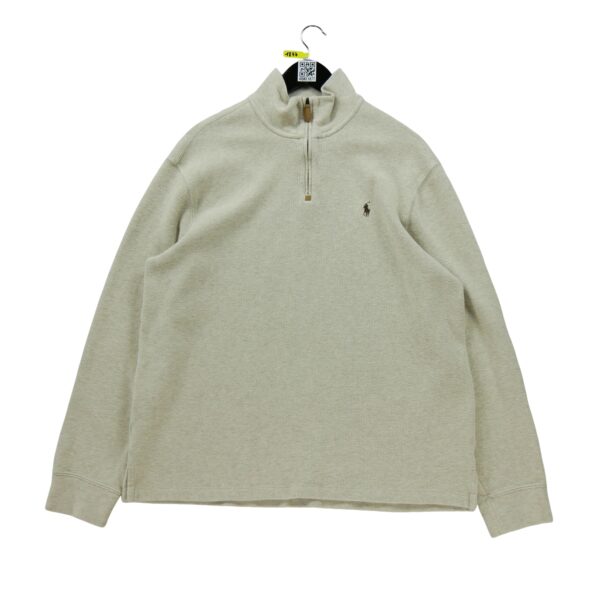Pull homme manches longues beige Polo Ralph Lauren Col Montant