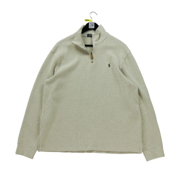 Pull homme manches longues beige Polo Ralph Lauren Col Montant
