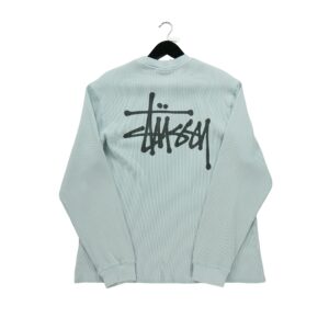 Pull homme manches longues bleu clair Stussy Col Rond