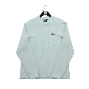 Pull homme manches longues bleu clair Stussy Col Rond