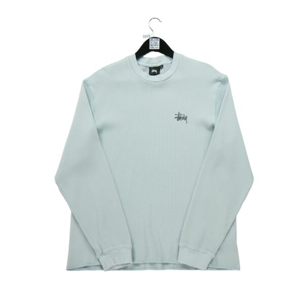 Pull homme manches longues bleu clair Stussy Col Rond