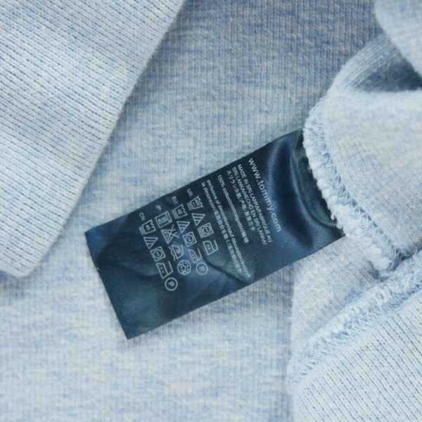 Pull homme manches longues bleu clair Tommy Hilfiger Motif chine Col Montant