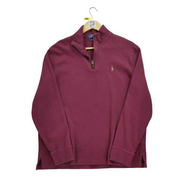 Pull homme manches longues bordeaux Polo Ralph Lauren Col Montant