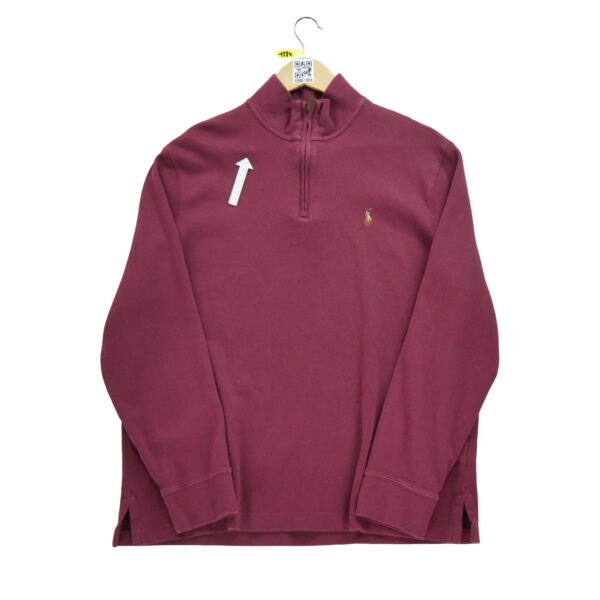 Pull homme manches longues bordeaux Polo Ralph Lauren Col Montant