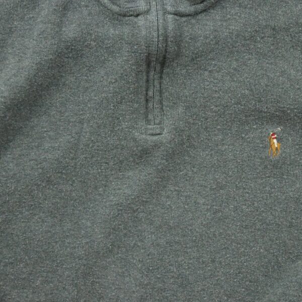 Pull homme manches longues gris Polo Ralph Lauren Col Montant
