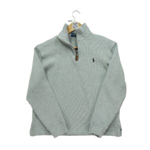 Pull homme manches longues gris Polo Ralph Lauren Col Montant