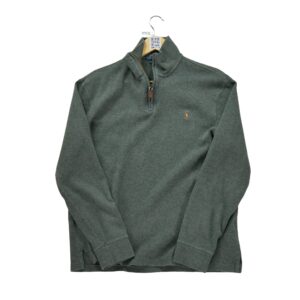 Pull homme manches longues gris Polo Ralph Lauren Col Montant