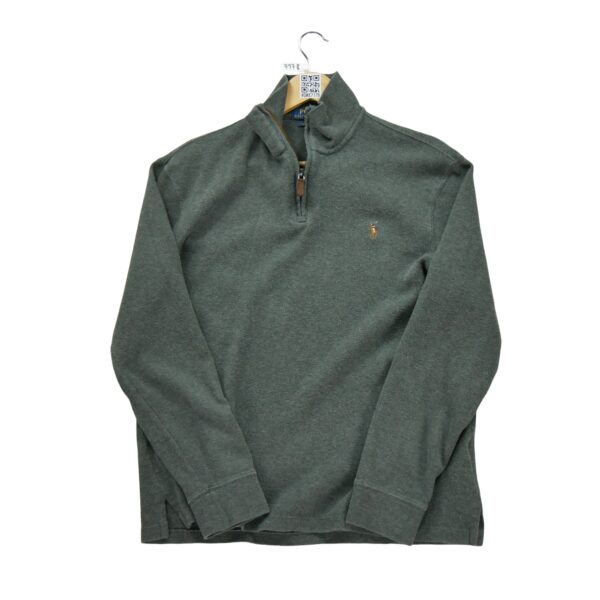Pull homme manches longues gris Polo Ralph Lauren Col Montant
