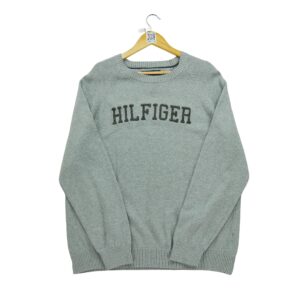 Pull homme manches longues gris Tommy Hilfiger Col Rond