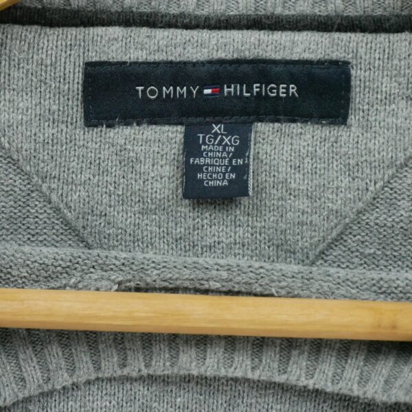 Pull homme manches longues gris Tommy Hilfiger Col Rond