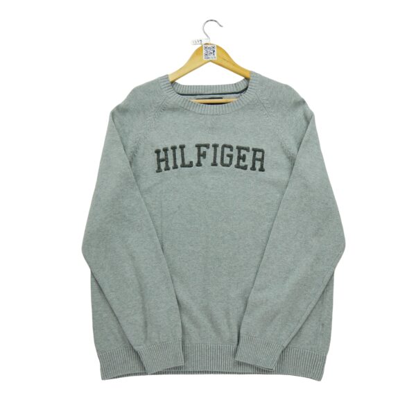 Pull homme manches longues gris Tommy Hilfiger Col Rond