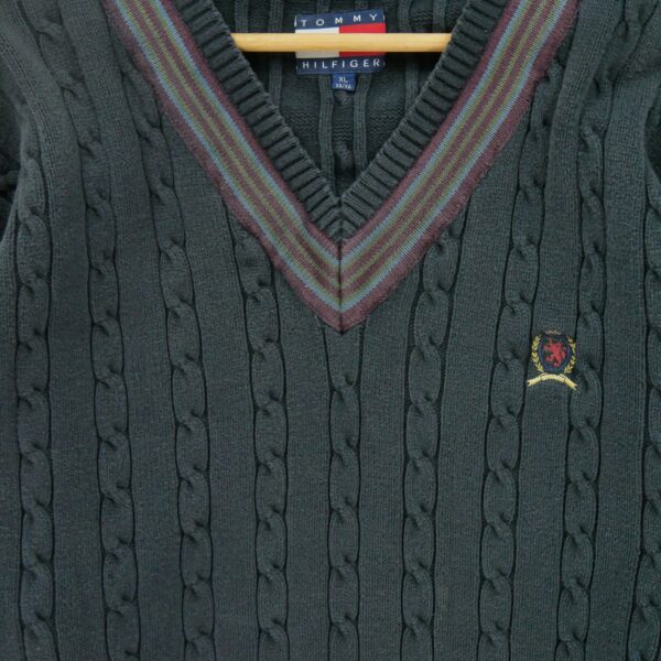 Pull homme manches longues gris Tommy Hilfiger Col V