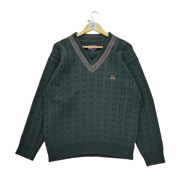 Pull homme manches longues gris Tommy Hilfiger Col V