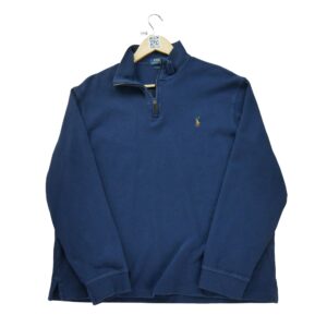 Pull homme manches longues marine Polo Ralph Lauren Col Montant