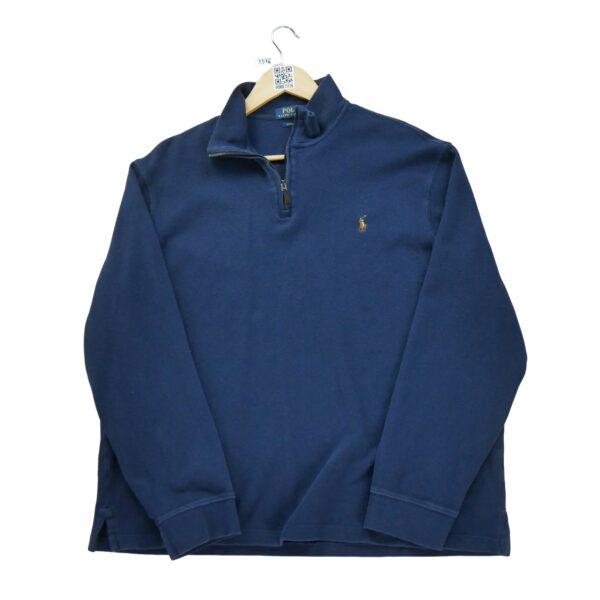 Pull homme manches longues marine Polo Ralph Lauren Col Montant