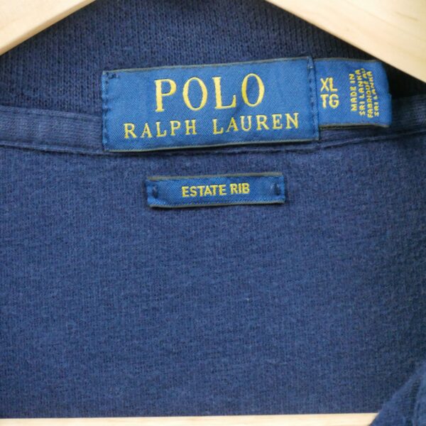 Pull homme manches longues marine Polo Ralph Lauren Col Montant