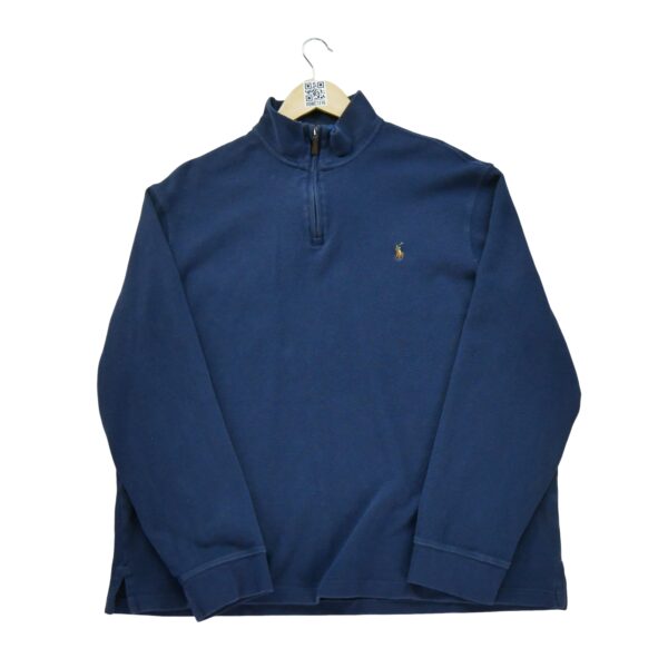 Pull homme manches longues marine Polo Ralph Lauren Col Montant