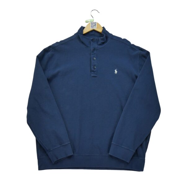Pull homme manches longues marine Polo Ralph Lauren Col Montant