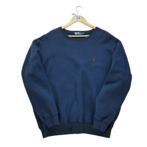 Pull homme manches longues marine Polo Ralph Lauren Col Rond