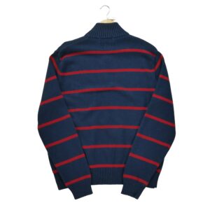 Pull homme manches longues marine Polo Ralph Lauren Motif a rayures Col Montant