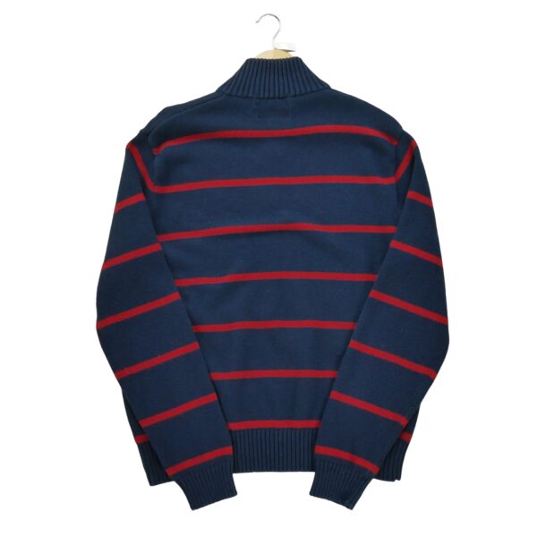 Pull homme manches longues marine Polo Ralph Lauren Motif a rayures Col Montant