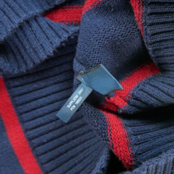 Pull homme manches longues marine Polo Ralph Lauren Motif a rayures Col Montant