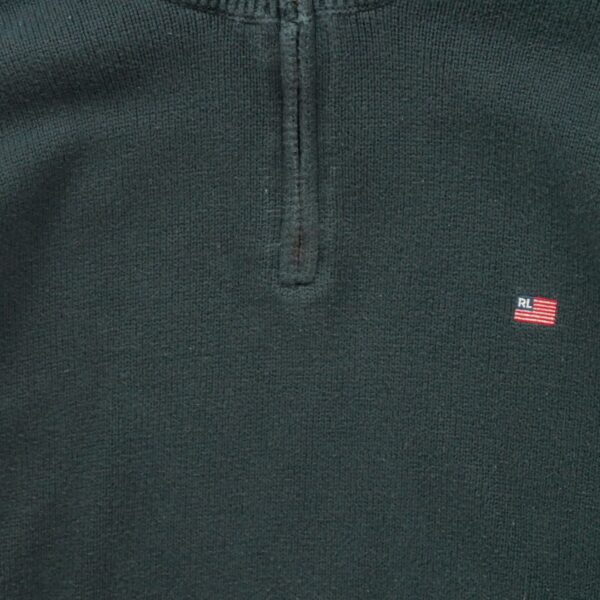 Pull homme manches longues noir Polo Ralph Lauren Col Montant